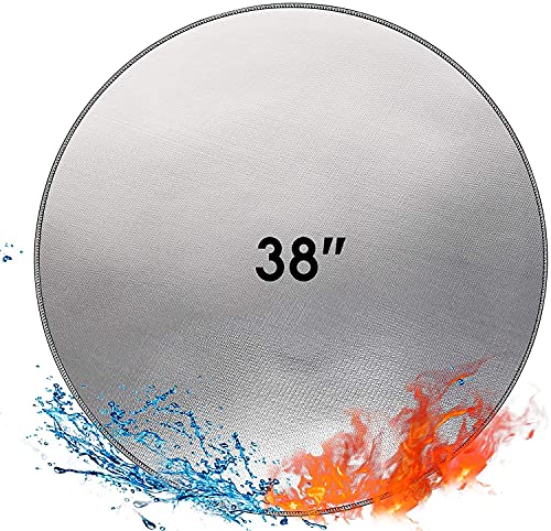 XLAND 38" Diameter Round Fire Pit Mats for Under Fire Pit - 3 Layers Fiberglass Waterproof & Fireproof Mat for Fire Pit - Outdoor Fireproof Grill mat for Lawn Patio Deck Grass BBQ Bonfire Camping