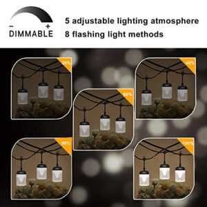 SUWITU String Lights for Outside 50Ft, Outdoor Lights for Patio with 15 Dimmable LED Bulbs, Hanging Porch Plastic Light Waterproof Shatterproof for Bistro, Garden, Backyard, Gazebo, Party Decor