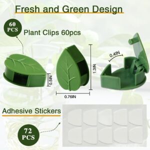 60 pcs Plant Wall Clips with 72 Pieces Acrylic Adhesive Sticker,Plant Climbing Wall Fixture Clips Plant Fixer Invisible Wall Vines Fixing Clips Self-Adhesive Hook Plant Clips Plant Vine Traction