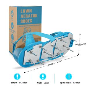 Opmeiro Lawn Aerator Shoes - Fully Assembled Soil Aeration Shoe Pair - Yard Aerator Tool for Aerating Patio Garden Grass Lawn