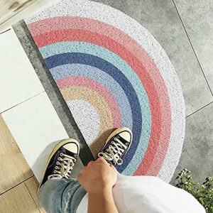 Zeeinx Welcome Door Mat Rainbow Doormat Half Round Area Rug Cute Rainbow Printing Door Mat Outdoor Non Slip Absorbent Floor Mat Entrance Doormat for Patio,Home,Classroom,17.7"x35.4"-Rainbow