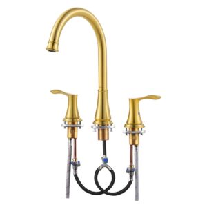 parlos 2-handle widespread high arc roman tub faucet tub filler with valve & faucet supply lines, matte black, demeter 1436204