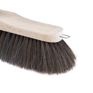 Horsehair Broom Natural Bristles with Wooden Handle, Durable Beech Wood Brush Head Genuine Horse Hair Bristles, Swiss Made Broom - Parquet, Solid Hardwood Floor, Tile Surfaces