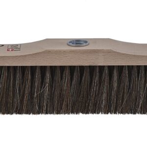 Horsehair Broom Natural Bristles with Wooden Handle, Durable Beech Wood Brush Head Genuine Horse Hair Bristles, Swiss Made Broom - Parquet, Solid Hardwood Floor, Tile Surfaces