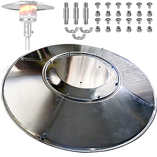 Patio Heat Reflector Shield Replacement Parts Reflector Shield Top ​Acssories for Outdoor Heaters Dome 31.5In Round (3-Hole Mount) Removable Universal Fit Patio Heaters Shield (Reflector Shield)