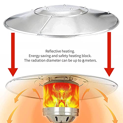 Patio Heat Reflector Shield Replacement Parts Reflector Shield Top ​Acssories for Outdoor Heaters Dome 31.5In Round (3-Hole Mount) Removable Universal Fit Patio Heaters Shield (Reflector Shield)