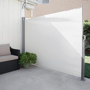barton 96078-1 retractable 9.8ft rugged side awning patio sunshine privacy divider wind screen longer service life, suitable for courtyard, roof terraces and pools, gray