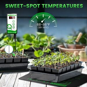 MARS HYDRO Seedling Heat Mat Waterproof 10''x 20.75'' and Digital Thermostat Comb Set with Propagation Heating Mat Temperature Controller for Indoor Seed Starting