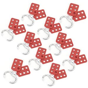 Sonew 10pcs Lockout Tagout Hasp, Safety Aluminium Insulation Padlock Hasp for Multiple Management, Insulated Lock Hasp with 6 Holes Interlock, 1in Inside Jaw Diameter