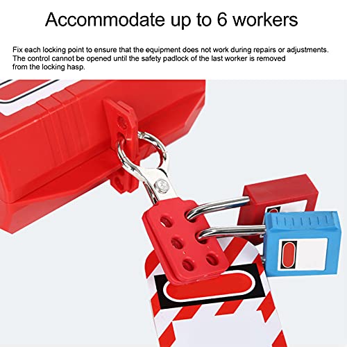 Sonew 10pcs Lockout Tagout Hasp, Safety Aluminium Insulation Padlock Hasp for Multiple Management, Insulated Lock Hasp with 6 Holes Interlock, 1in Inside Jaw Diameter