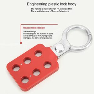 Sonew 10pcs Lockout Tagout Hasp, Safety Aluminium Insulation Padlock Hasp for Multiple Management, Insulated Lock Hasp with 6 Holes Interlock, 1in Inside Jaw Diameter