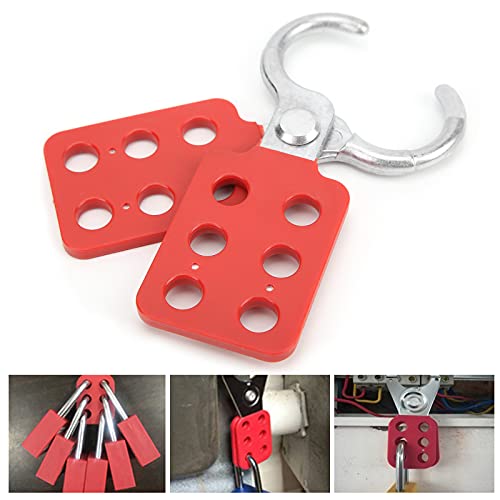 Sonew 10pcs Lockout Tagout Hasp, Safety Aluminium Insulation Padlock Hasp for Multiple Management, Insulated Lock Hasp with 6 Holes Interlock, 1in Inside Jaw Diameter