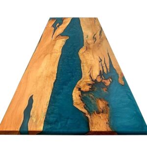 Epoxy Table, Live Edge Wooden Table, Epoxy Resin River Table, Natural Wood,Dining table, Natural Epoxy Table, Resin Table 42x24 inch