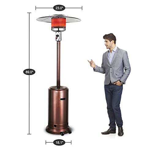 GASLAND Patio Heaters For Outdoor Use, 46,000 BTU Portable Propane Yard Heater with Anti-tilt and Flame-out Protection System, 87 Inches, ETL Certification, Bronze