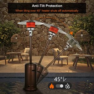 GASLAND Patio Heaters For Outdoor Use, 46,000 BTU Portable Propane Yard Heater with Anti-tilt and Flame-out Protection System, 87 Inches, ETL Certification, Bronze