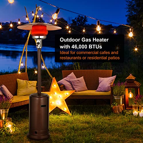 GASLAND Patio Heaters For Outdoor Use, 46,000 BTU Portable Propane Yard Heater with Anti-tilt and Flame-out Protection System, 87 Inches, ETL Certification, Bronze