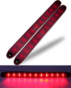 donepart led red trailer light bar, 15 inch brake tail marker turn signal identification combo lights, ip67 waterproof fit for utility trailer truck marine (2 pack)