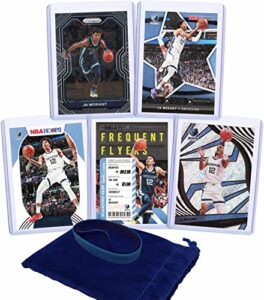 ja morant basketball cards assorted (5) bundle - memphis grizzlies trading card gift pack