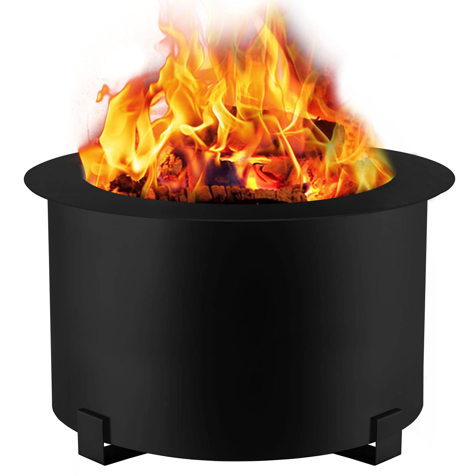 VEVOR Smokeless Fire Pit, Carbon Steel Stove Bonfire, Large 21.5 inch Diameter Wood Burning Fire Pit, Outdoor Stove Bonfire Fire Pit, Portable Smokeless Fire Bowl for Picnic Camping Backyard Black