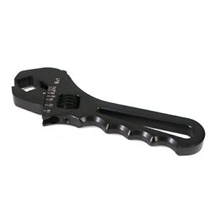 Dokili 3AN-16AN Adjustable Fitting Wrench Lightweight Black Aluminum Tool Spanner for An Hose Fitting Adapters End