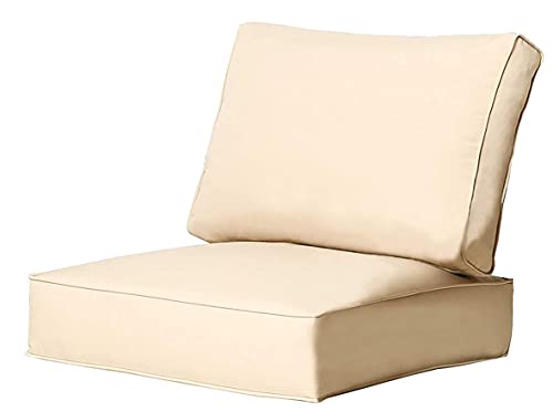 Creative Living 24x24 Outdoor Deep Seating Patio Replacement Cushions, 3 Count (Pack of 1), Beige