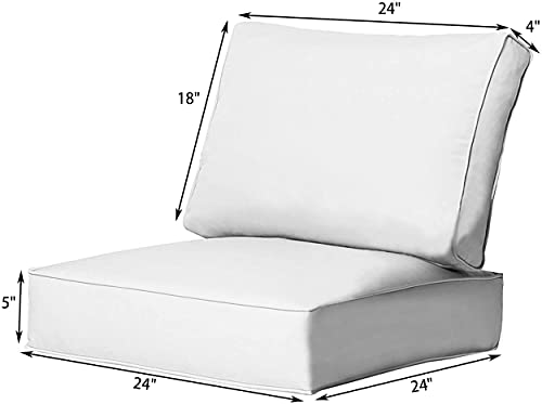 Creative Living 24x24 Outdoor Deep Seating Patio Replacement Cushions, 3 Count (Pack of 1), Beige