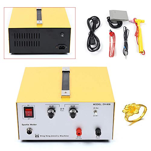 Jewelry Welding Machine Electric Pulse Sparking Spot Welder Jewelry Tool 80A,Suitable for Fast Welding of Platinum, Gold, Silver and Steel