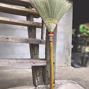 Handmade Whisk Sweeping Broom 39 Inch- Asian Straw Soft Broom for Indoor or Outdoor Sweeping, Wedding, Decorative Broom - Natural Whisk Sweeping Hand Handle Broom