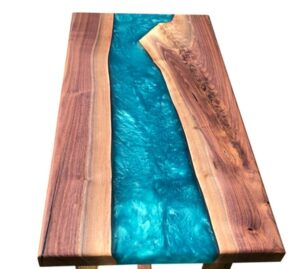 epoxy table, epoxy resin river table, live edge wooden table, natural wood,dining table, natural epoxy table, resin table 54" x 27" inch