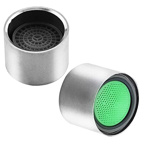 Yinpecly Sink Faucet Aerator, Kitchen Stainless Steel Sink Aerator Replacement Parts, Faucet Adapter with 22mm Female Thread for Kitchen Bathroom, Drawing, 2Pcs