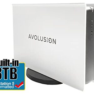 Avolusion PRO-5X Series 8TB USB 3.0 External Gaming Hard Drive for PS5 Game Console (White) - 2 Year Warranty (Renewed)