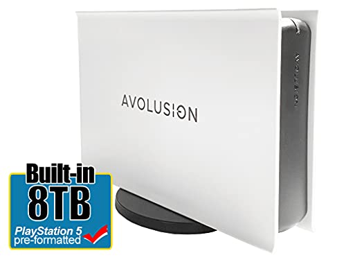 Avolusion PRO-5X Series 8TB USB 3.0 External Gaming Hard Drive for PS5 Game Console (White) - 2 Year Warranty (Renewed)