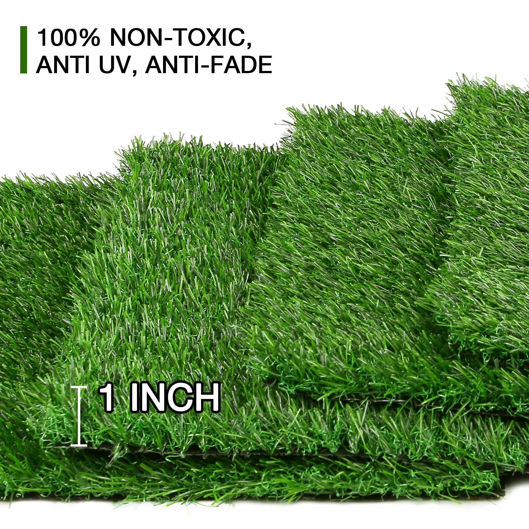 XLX TURF 6 Pack Artificial Grass Square Mats, 12"x12" Green Fake Grass Turf Tiles Table Decor Placemats Party, Patio, DIY Crafts