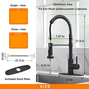 APROMOOM Black Kitchen Faucet with Pull Down Sprayer for RV Kitchen Sink Single Hole Deck Mount Single Handle Spring Faucets llaves para fregaderos de cocina