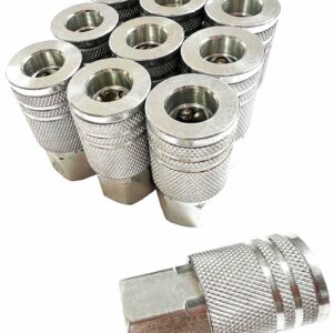 SANFU 1/4-Inch Steel Female Industrial Coupler, Air Hose Fittings 1/4-Inch Female Threads Quick Connector Air Coupler with Storage Case, 10-Pack