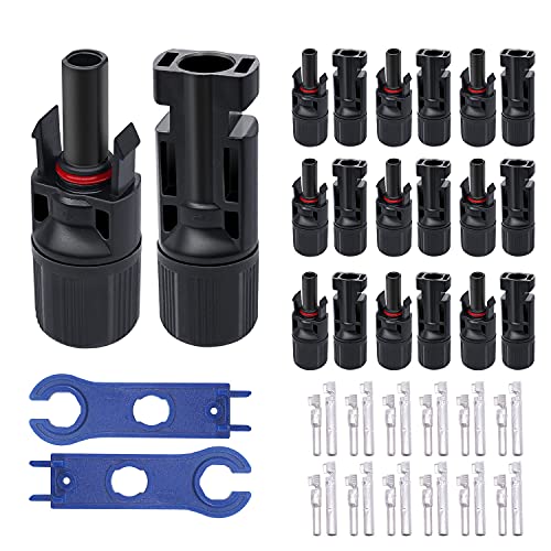 weidder 10 Pairs Solar Panel connectors Male & Female IP67 Waterproof Cable Connector with Solar Connector pin and Spanner K-V003-10-DB