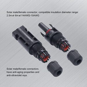 weidder 10 Pairs Solar Panel connectors Male & Female IP67 Waterproof Cable Connector with Solar Connector pin and Spanner K-V003-10-DB