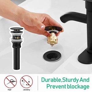 Black Bathroom Faucet Single Handle Bathroom Sink Faucet with Pop-up Drain Rv Lavatory Vessel Faucet Basin Mixer Tap with Deck Plate