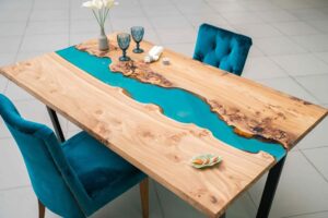 epoxy table, live edge wooden table, epoxy resin river table, natural wood,dining table, natural epoxy table, resin table 42x24 inch