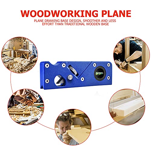 Haguka Woodworking Edge Corner Plane, Block Planer 45 Degree Manual Metal Manual Wood Planer Plane for Chamfering and Trimming (Blue)