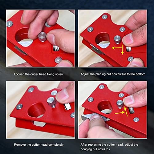 Haguka Woodworking Edge Corner Plane, Block Planer 45 Degree Manual Metal Manual Wood Planer Plane for Chamfering and Trimming (Blue)