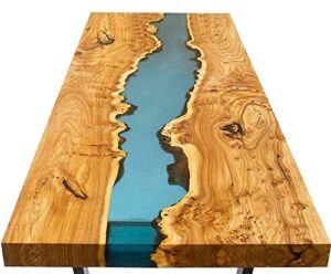 epoxy table, live edge wooden table, epoxy resin river table, natural wood,dining table, natural epoxy table, resin table 42" x 24" inch, piece of conversation