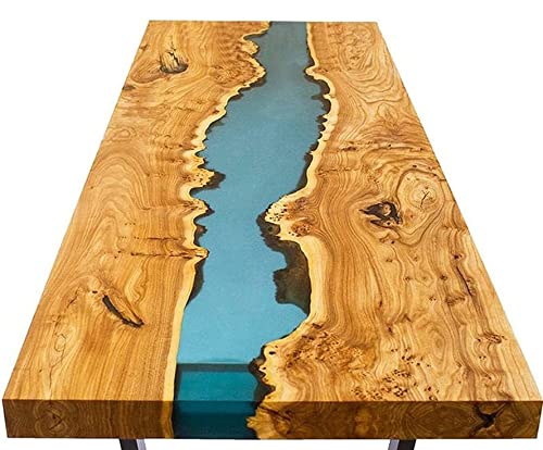 Epoxy Table, Live Edge Wooden Table, Epoxy Resin River Table, Natural Wood,Dining Table, Natural Epoxy Table, Resin Table 42" x 24" Inch, Piece Of Conversation