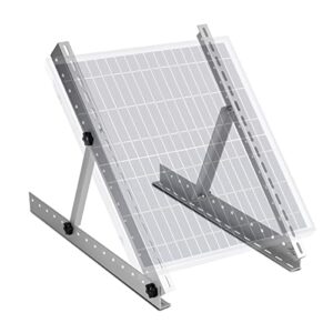 powrocket adjustable solar panel tilt mount brackets,22 inch solar panel racks with foldable tilt legs on flat surface for off-grid systems rv, roof, boat