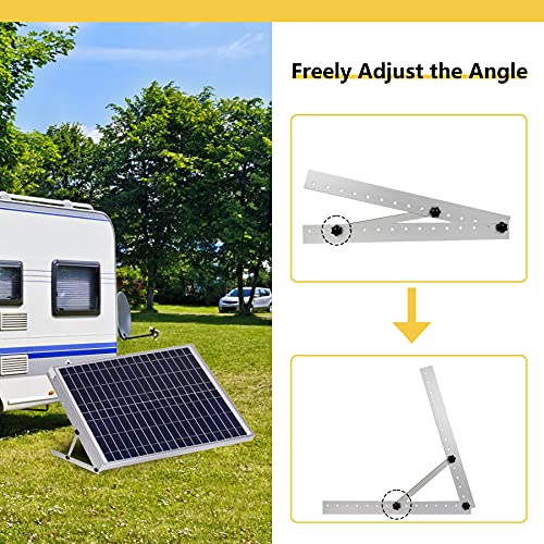 Powrocket Adjustable Solar Panel Tilt Mount Brackets,22 inch Solar Panel Racks with Foldable Tilt Legs on Flat Surface for Off-Grid Systems RV, Roof, Boat