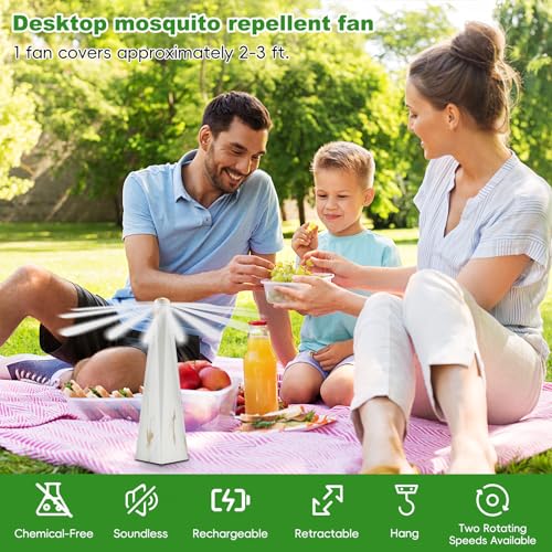 Fly Fans for Tables Fly Repellent for Outdoor Bug Fan Fly Repellent USB Charging Fan and Bugs Fly for Indoor Fly Insect Traps Fan Keep Flies and Bugs Zap Perfor Table Patio Fly Fans Deterrent (White)