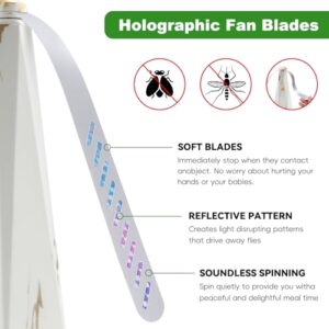 Fly Fans for Tables Fly Repellent for Outdoor Bug Fan Fly Repellent USB Charging Fan and Bugs Fly for Indoor Fly Insect Traps Fan Keep Flies and Bugs Zap Perfor Table Patio Fly Fans Deterrent (White)