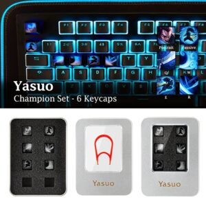 League of Legends Custom Keycaps (Champion Ashe) - Laser Engraved with Each Champion's Portrait, Passive, and Skills. Fit with Any Mechanical Keyboard. League of Legends Gift for Gamers