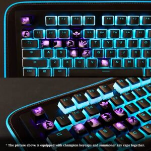 League of Legends Custom Keycaps (Champion Ashe) - Laser Engraved with Each Champion's Portrait, Passive, and Skills. Fit with Any Mechanical Keyboard. League of Legends Gift for Gamers