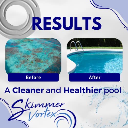 Skimmer Vortex- The Easiest Solution to a Cleaner Pool. Built for 8'' Skimmers Get Ready for swimming season and drastically Reduce Pool Cleaning Times.